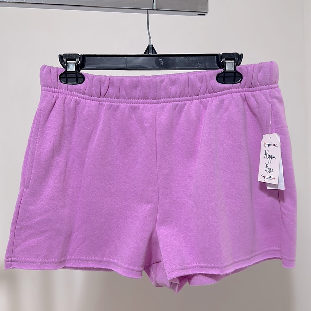 Hippie Rose Large Sweat Short. Color between Pink or Purple NWT
